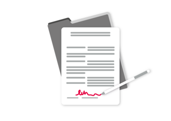 Icon unterschriebenes Dokument: Unterschriebens Dokument für die EU Verantwortliche Person für CE-Kennzeichnung Icon unterschriebenes Dokument