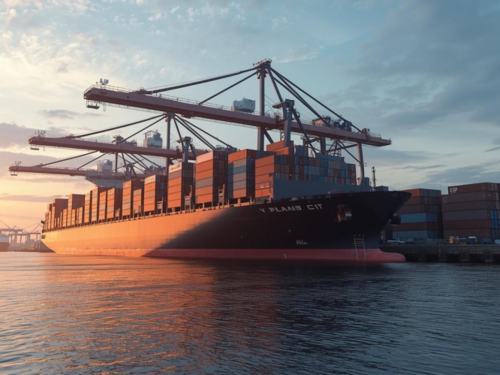 Cargo and container ship